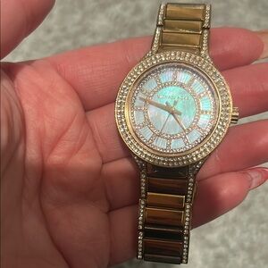 Michael Kors Gold and Mother-of-Pearl Women's Watch